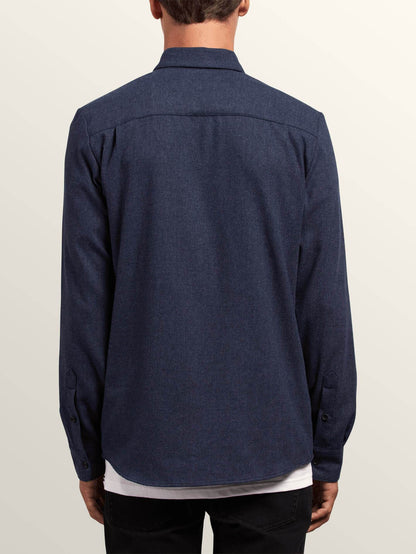 Caden Solid Long Sleeve Shirt - Midnight Blue