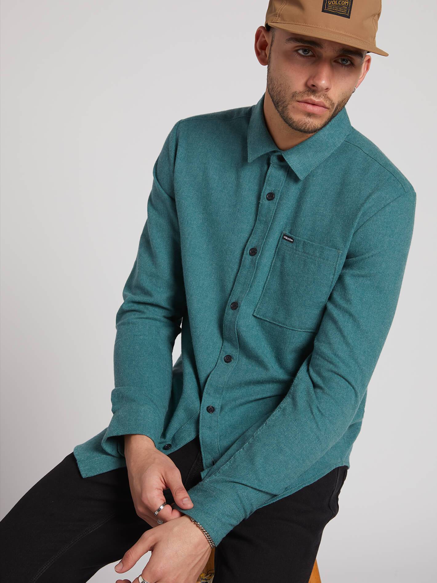 Caden Solid Shirt - Mediterranean