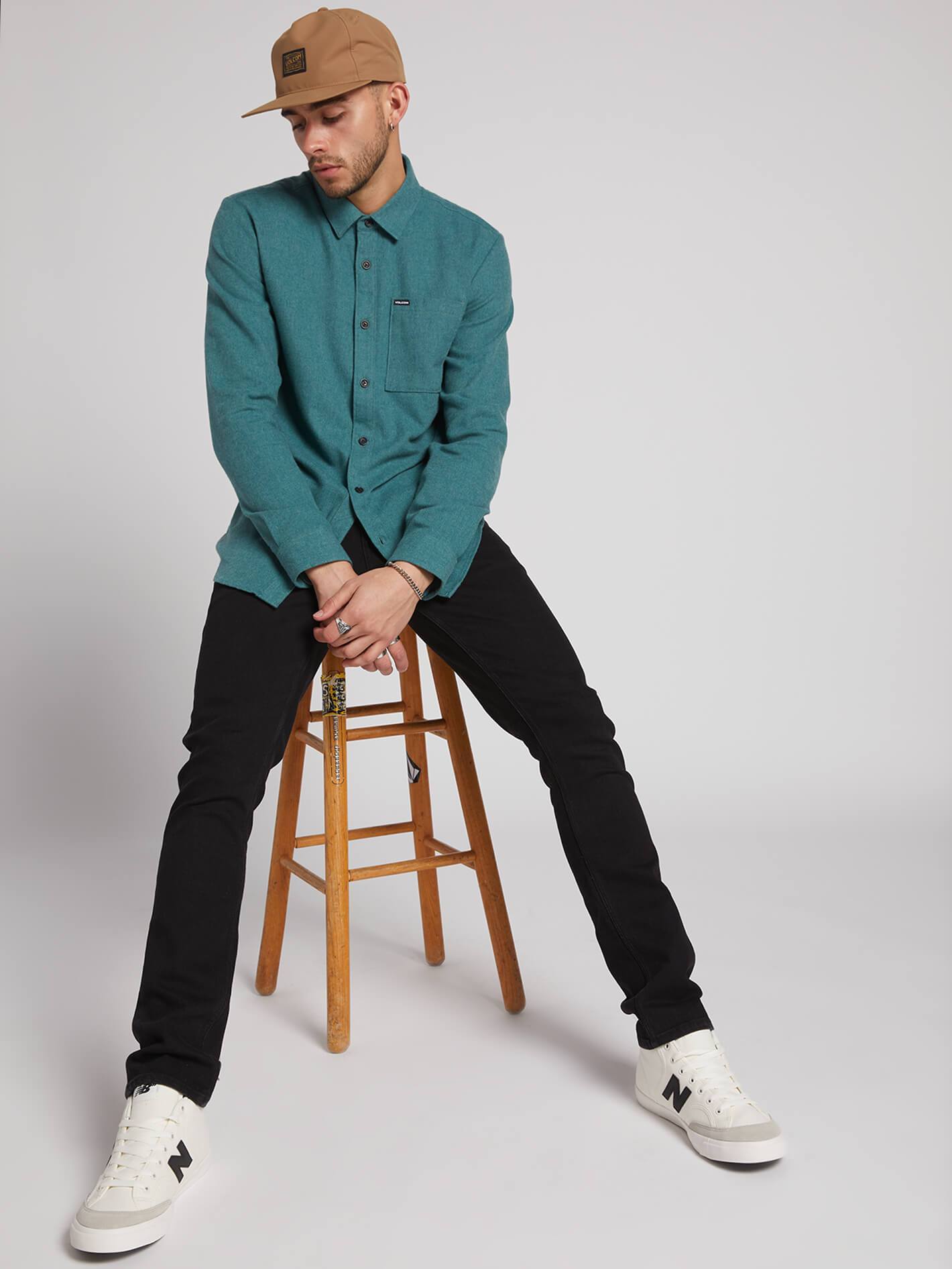 Caden Solid Shirt - Mediterranean