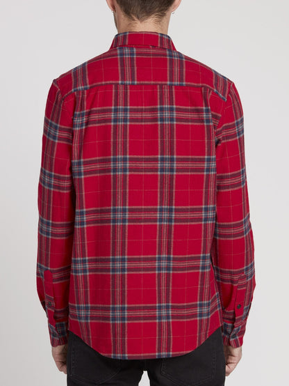 Caden Plaid Shirt - Engine Red