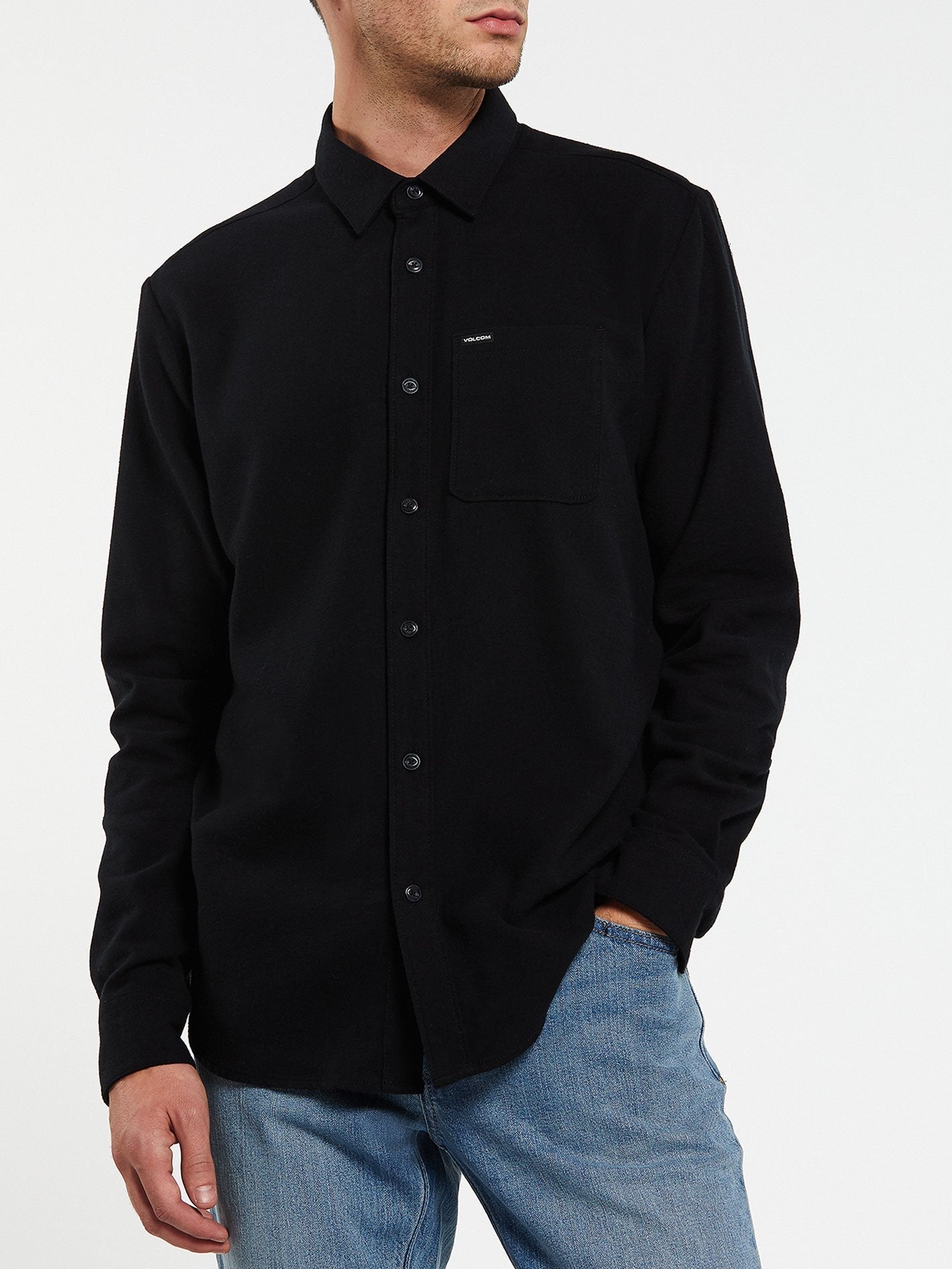 Caden Solid Shirt - BLACK