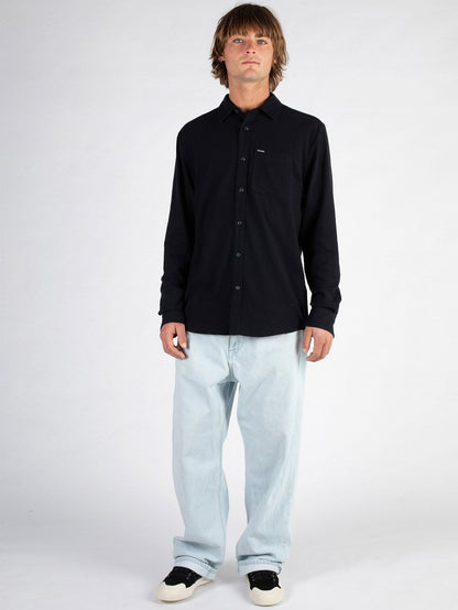 Caden Solid Shirt - BLACK