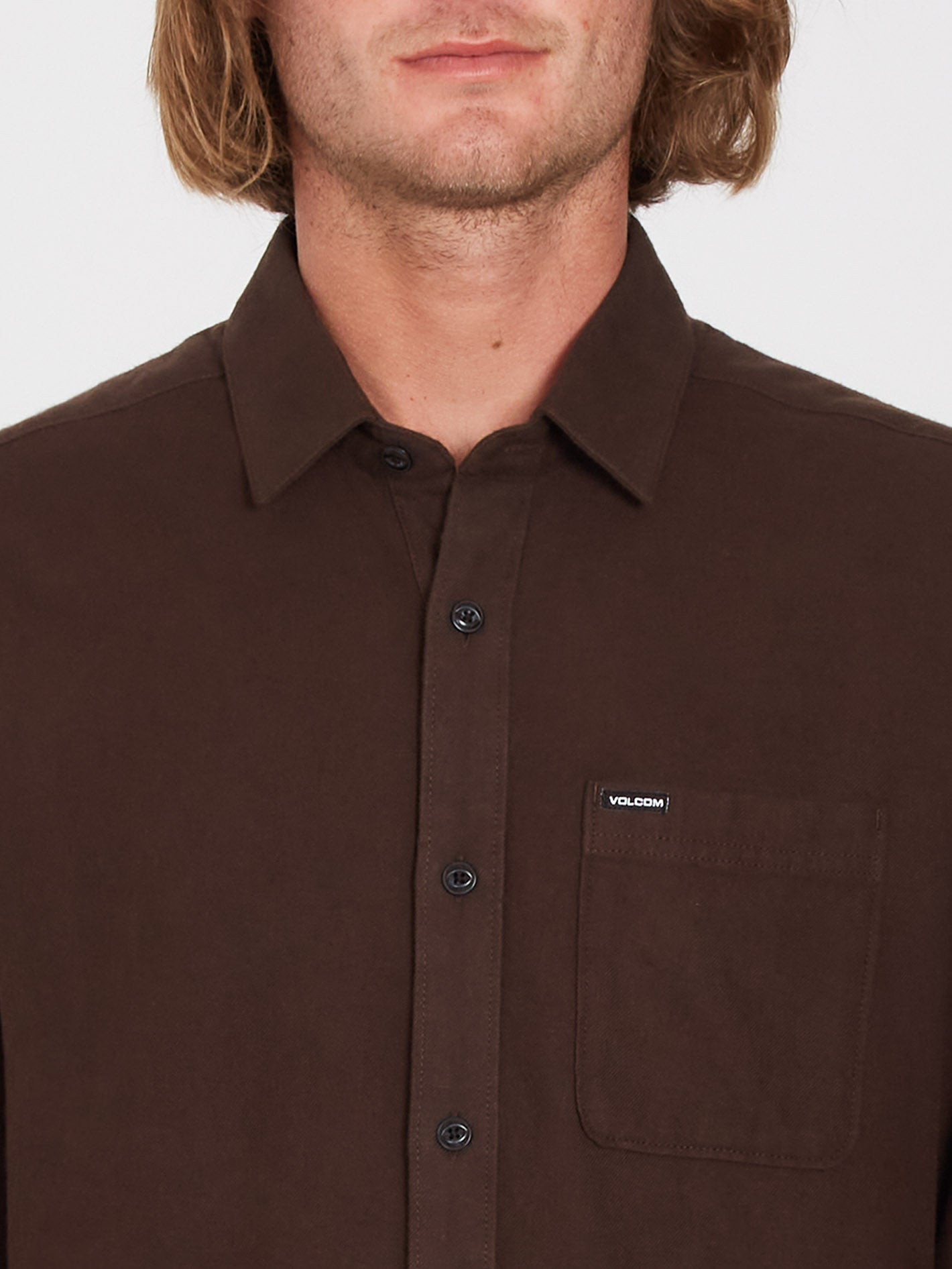 Caden Solid Shirt - DARK BROWN