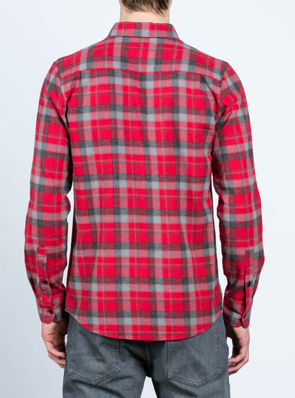 Caden Long Sleeve Flannel - Deep Red