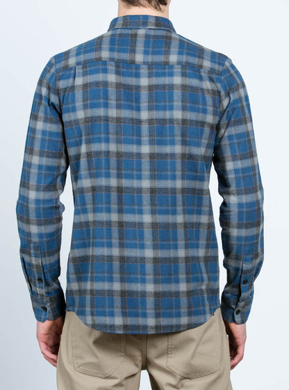 Caden Long Sleeve Flannel - Smokey Blue