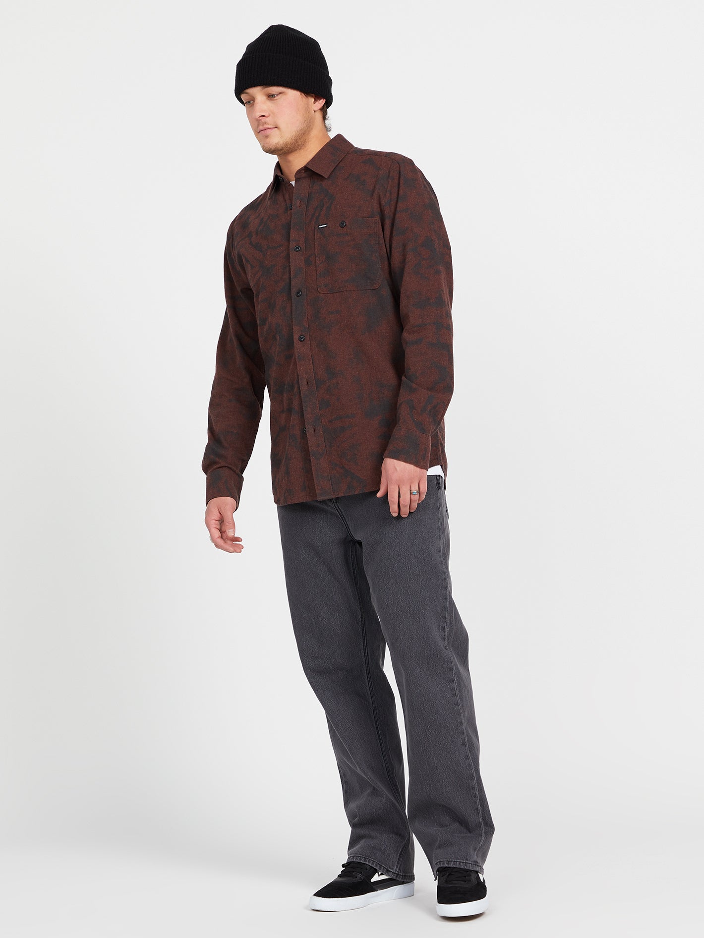 Tie Dye Flannel Shirt - MAHOGANY