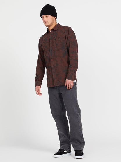 Tie Dye Flannel Shirt - MAHOGANY
