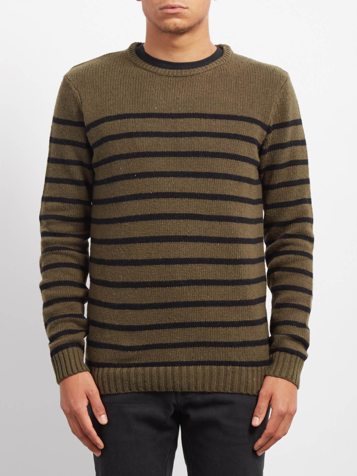Edmonder Striped Pullover - Military