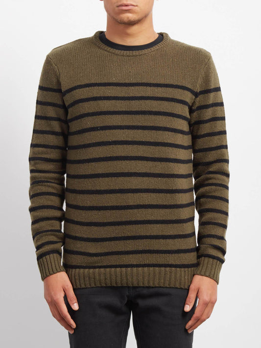 Edmonder Striped Pullover - Military