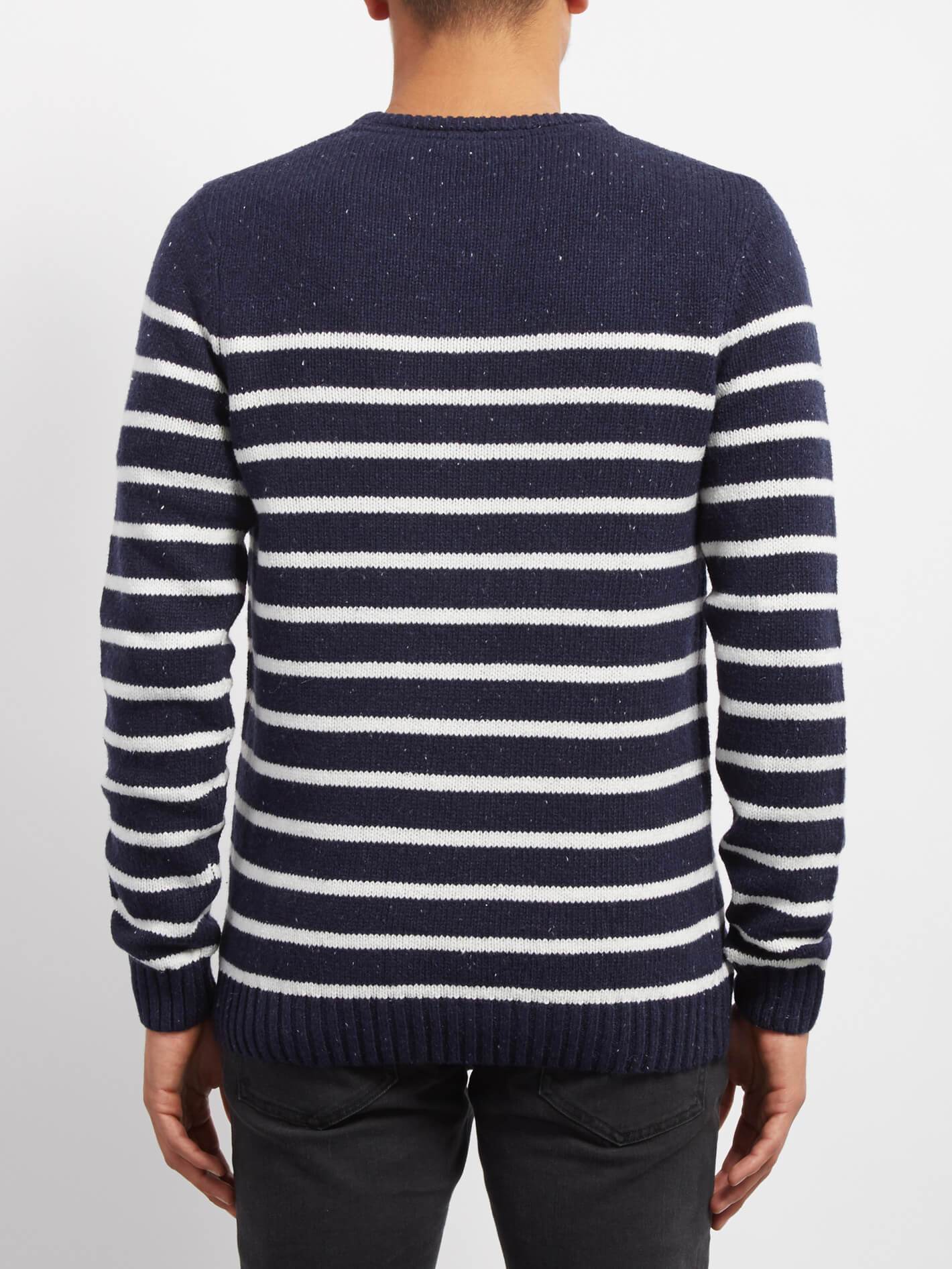 Edmonder Striped Pullover - Navy