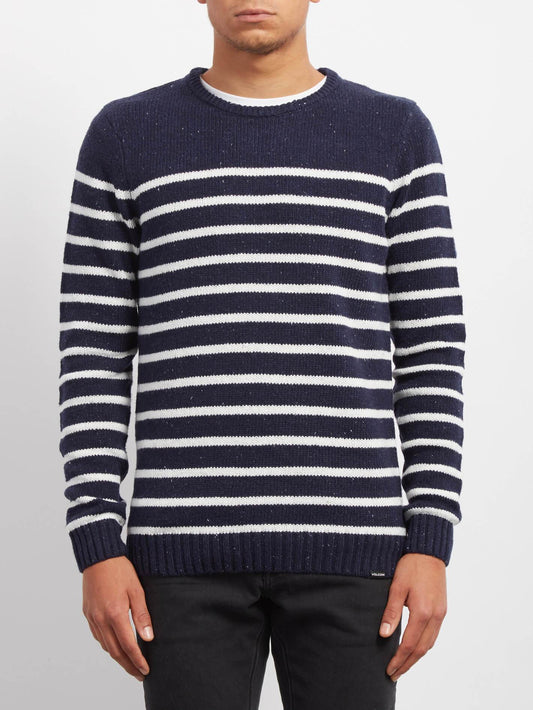 Edmonder Striped Pullover - Navy