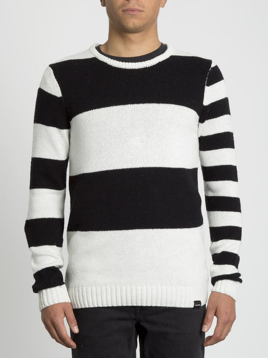 Edmonder Striped Sweater - Black
