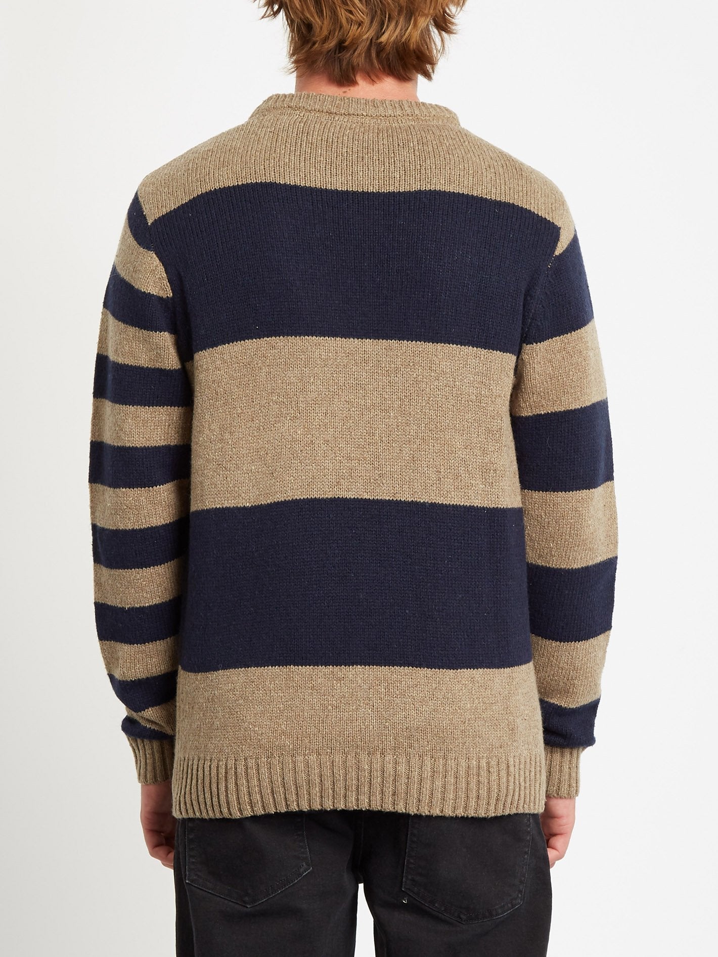 Edmonder Striped Pullover - KHAKI