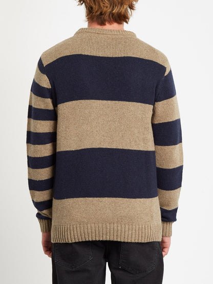 Edmonder Striped Pullover - KHAKI