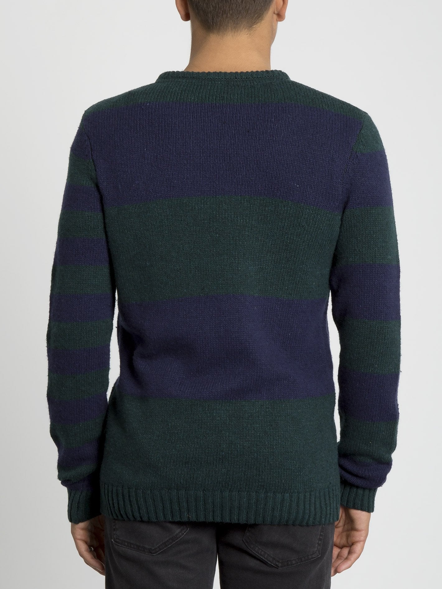 Edmonder Striped Sweater - Navy