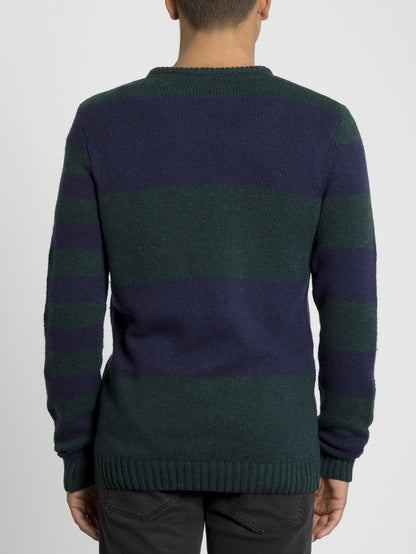 Edmonder Striped Sweater - Navy