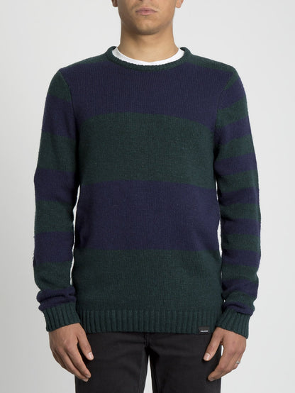 Edmonder Striped Sweater - Navy