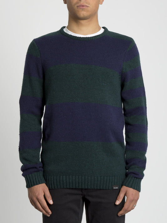 Edmonder Striped Sweater - Navy