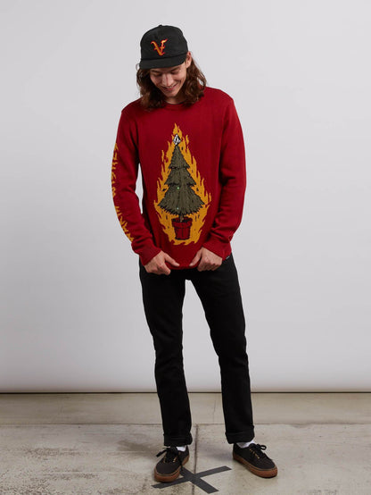 Warm Wishes Sweater - Deep Red