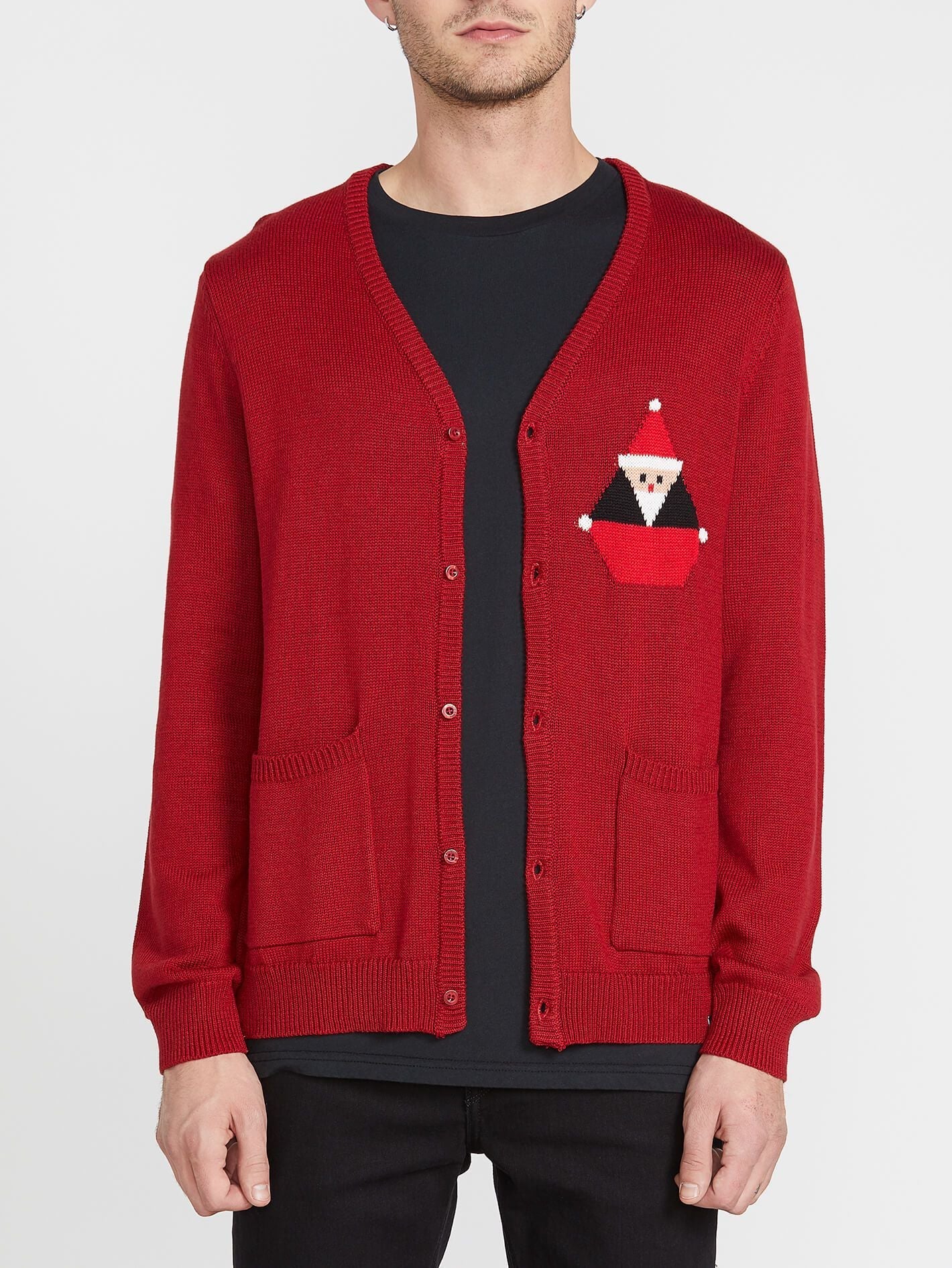 Santastone Cardigan - Deep Red