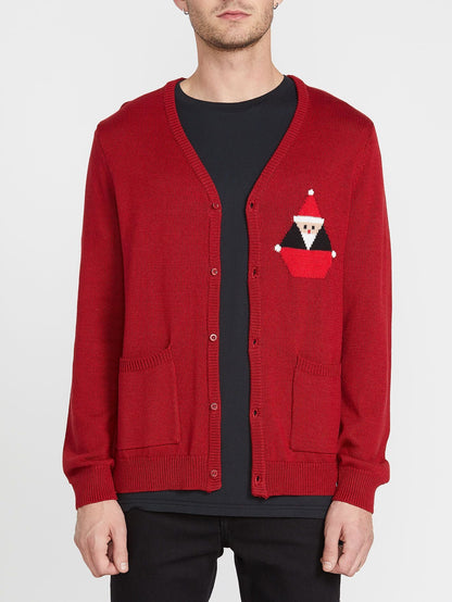Santastone Cardigan - Deep Red