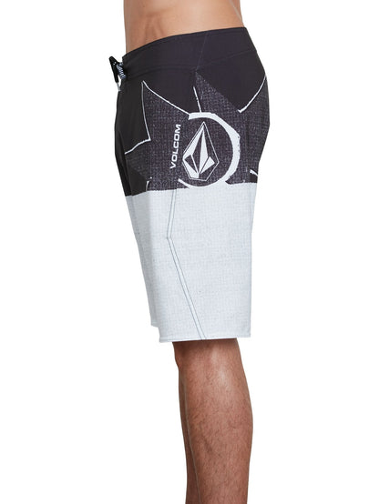 Lido Block Mod Boardshorts - Black White