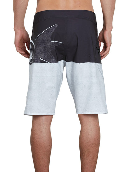 Lido Block Mod Boardshorts - Black White