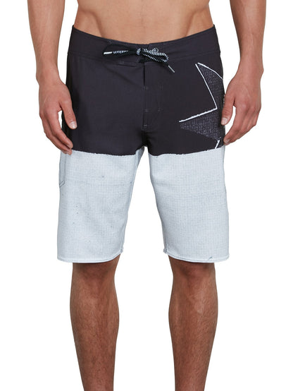 Lido Block Mod Boardshorts - Black White