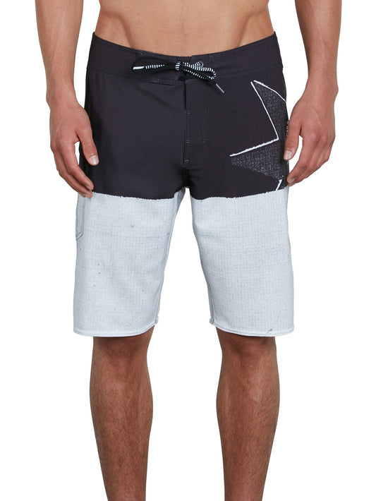 Lido Block Mod Boardshorts - Black White