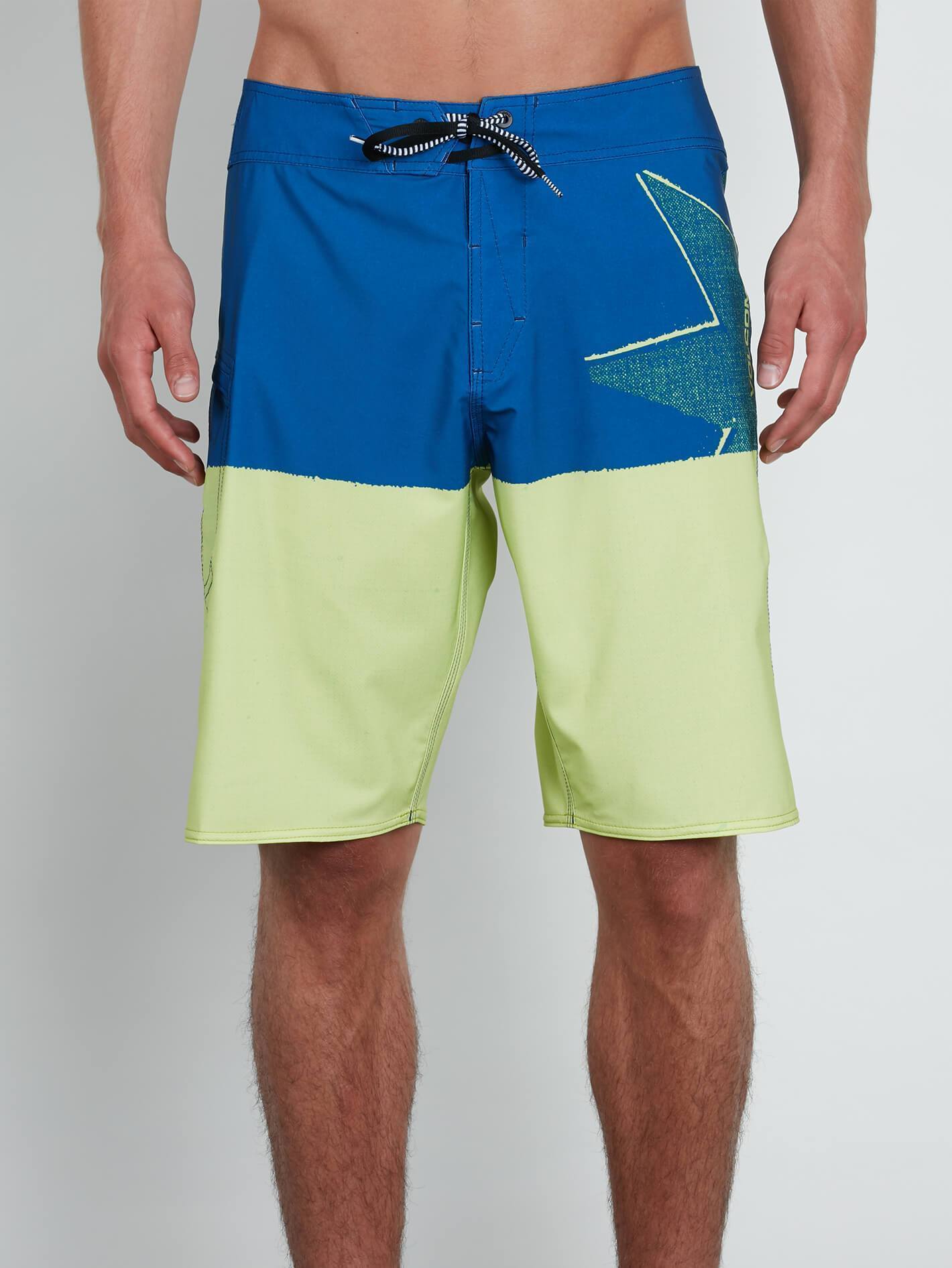 Lido Block Mod Boardshorts - Shadow Lime