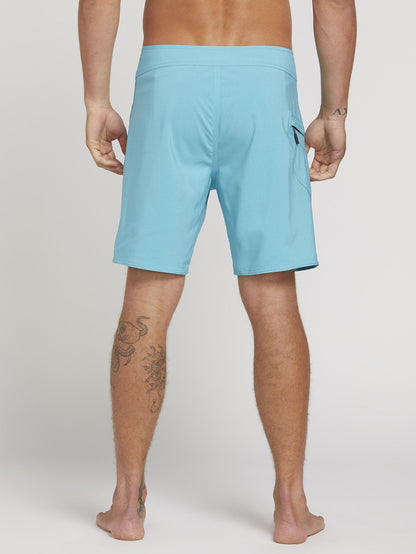 Lido Solid Mod 18" Boardshort  - Cyan Blue