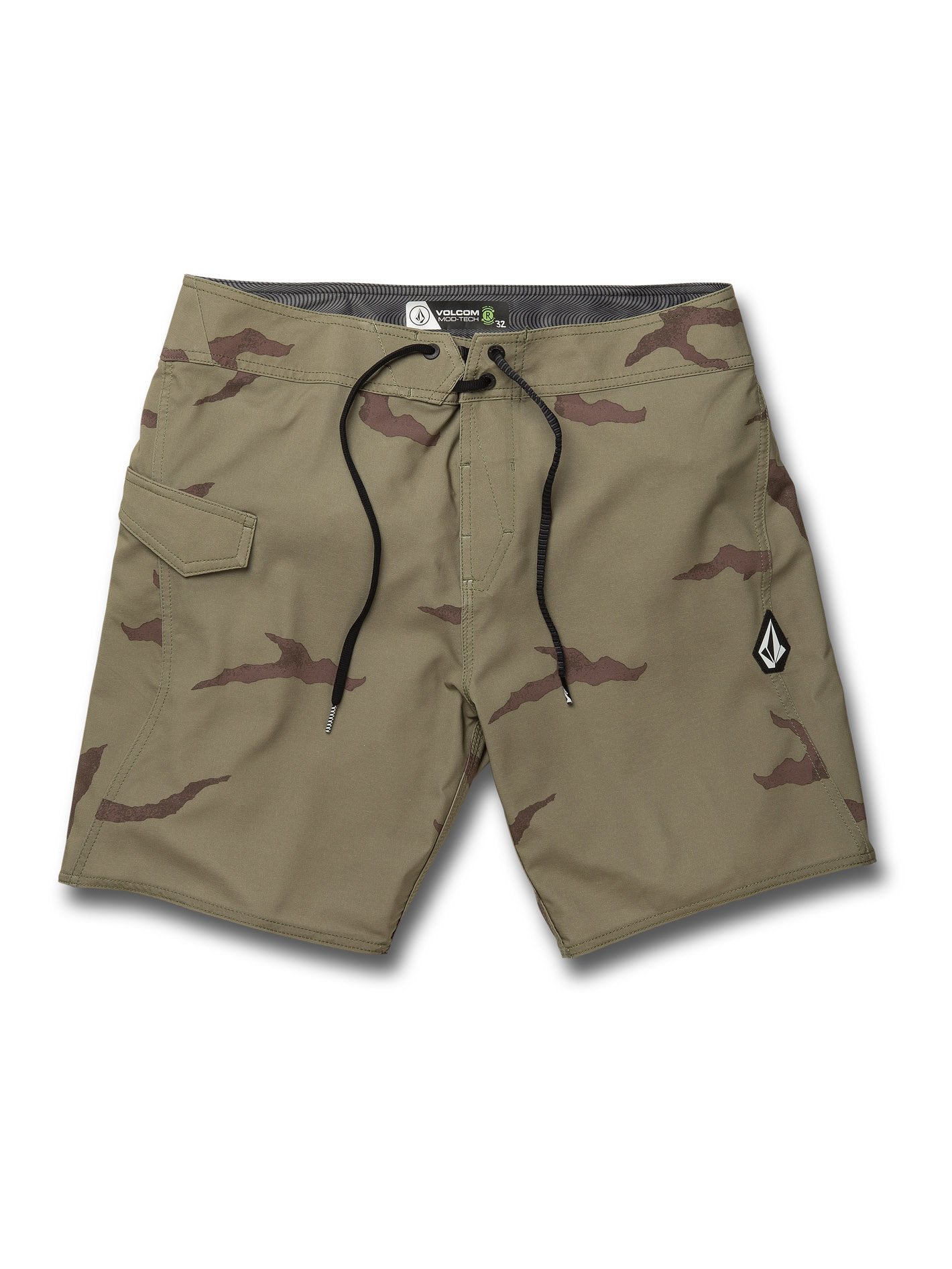 Lido Solid Mod 18" Boardshort - Light Army