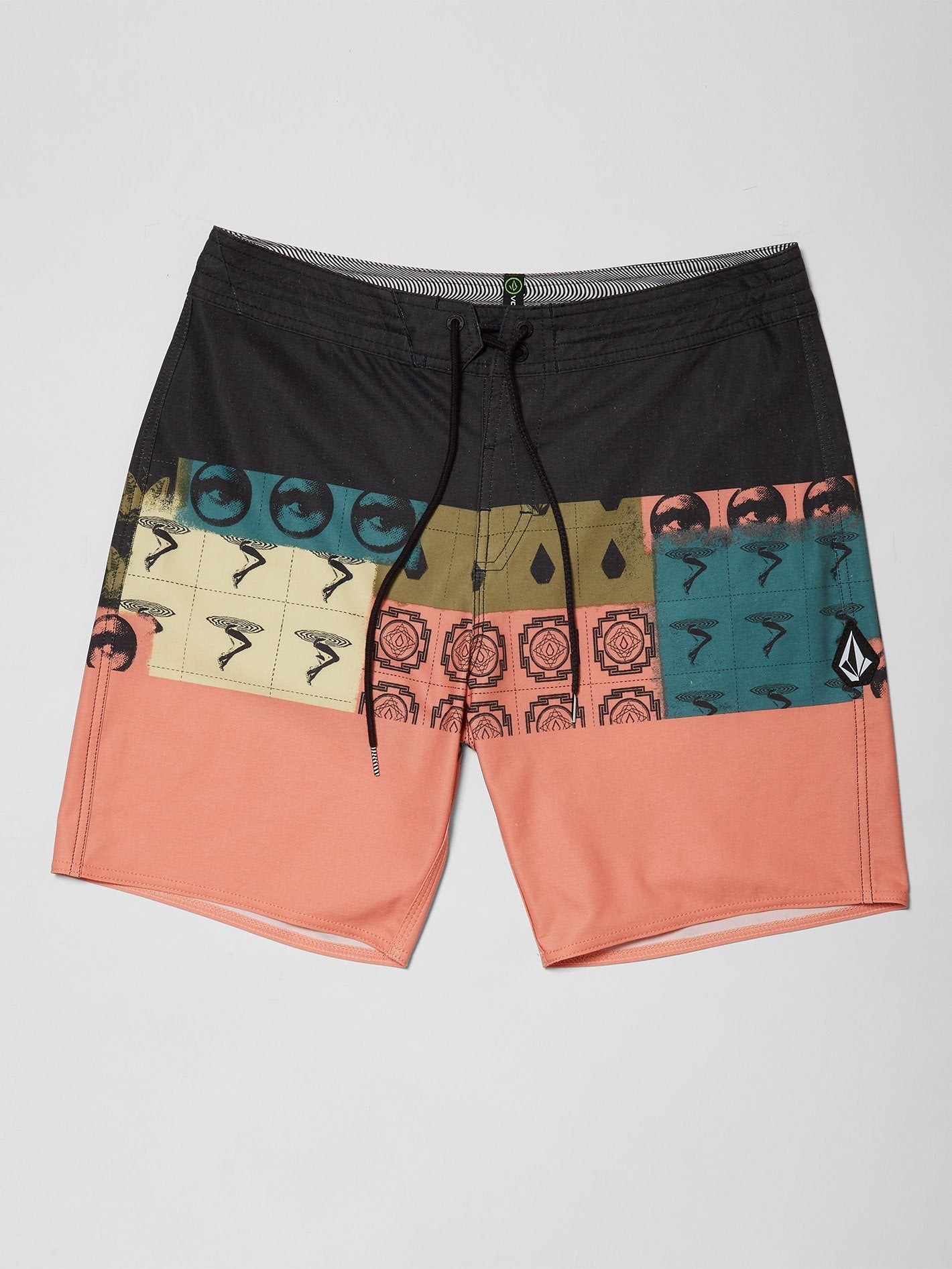 Tropic Blotter Panel 18" Boardshort - Black