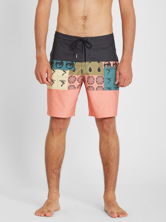 Tropic Blotter Panel 18" Boardshort - Black