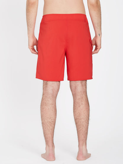 Lido Solid Mod 18" Boardshort - RIBBON RED