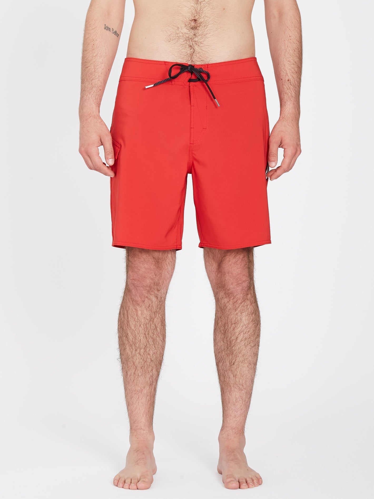 Lido Solid Mod 18" Boardshort - RIBBON RED