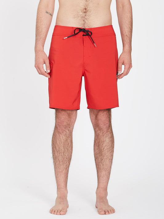 Lido Solid Mod 18" Boardshort - RIBBON RED