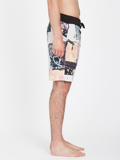 V Ent Flyer Mod 19" Boardshort - WHITECAP GREY