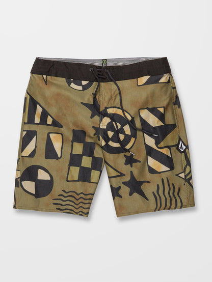 Geo Stoney 19" Boardshort - SERVICE GREEN