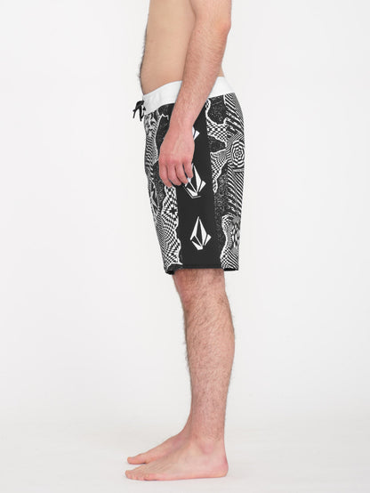 Lido Iconic Mod 19" Boardshort - BLACK WHITE