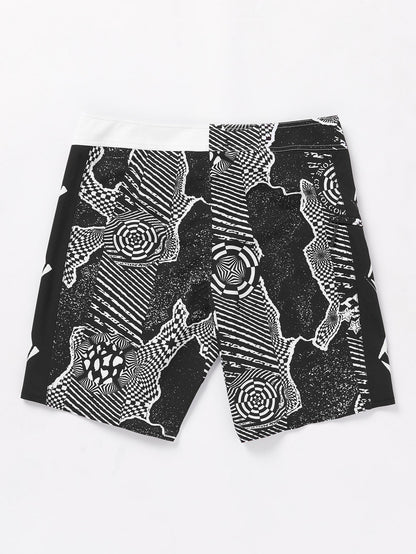 Lido Iconic Mod 19" Boardshort - BLACK WHITE