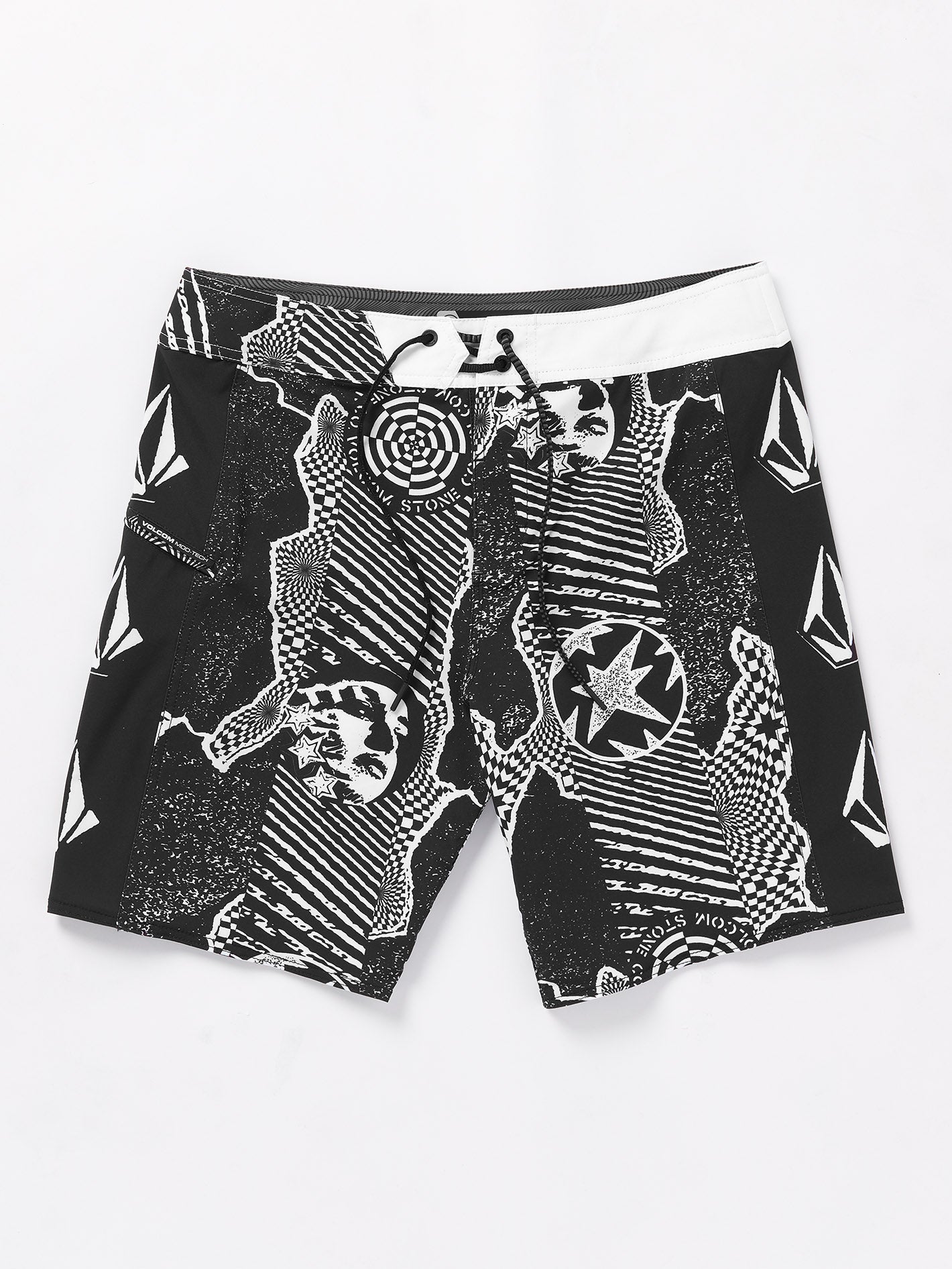 Lido Iconic Mod 19" Boardshort - BLACK WHITE