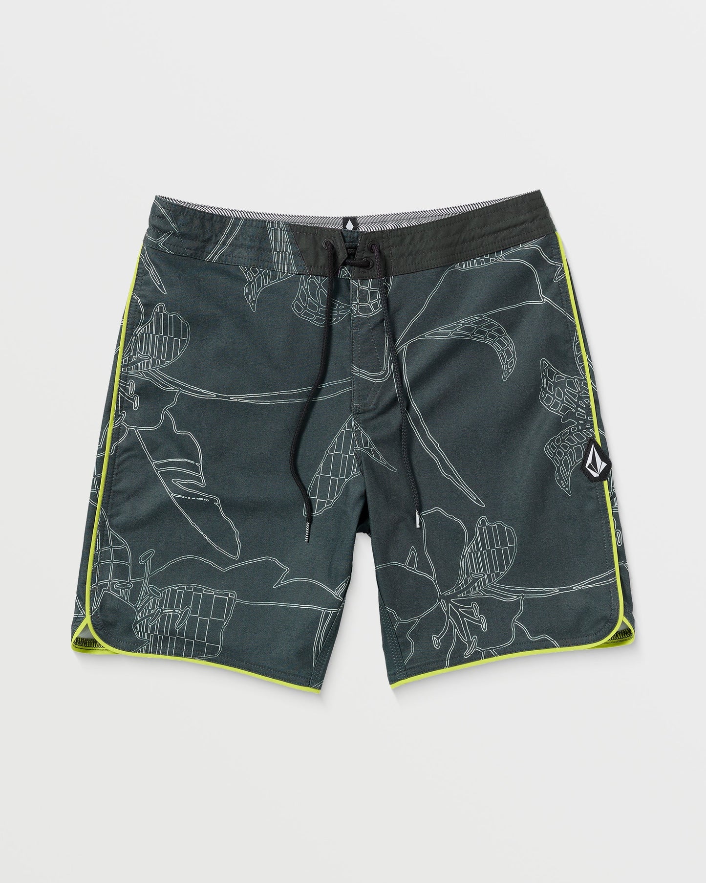 Mister Fib Scallop Stoney 19" Boardshort - STEALTH