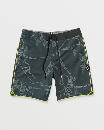 Mister Fib Scallop Stoney 19" Boardshort - STEALTH