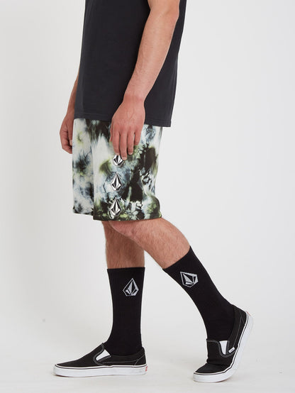 Iconic Stone Plus Fleece Short - LIME TIE DYE