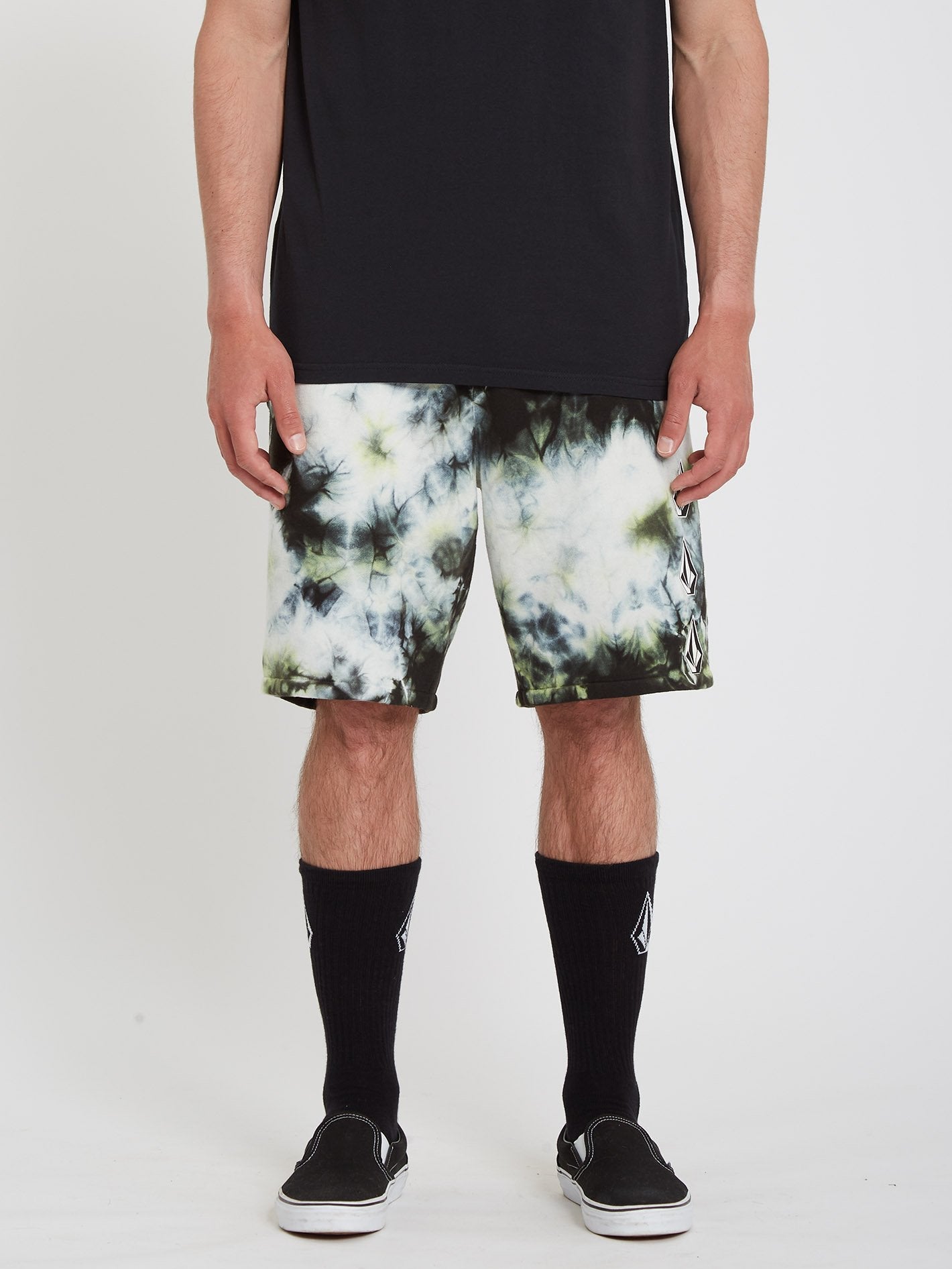 Iconic Stone Plus Fleece Short - LIME TIE DYE