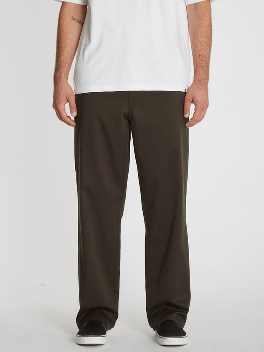 Loose Truck Chino Trousers - RINSED BLACK