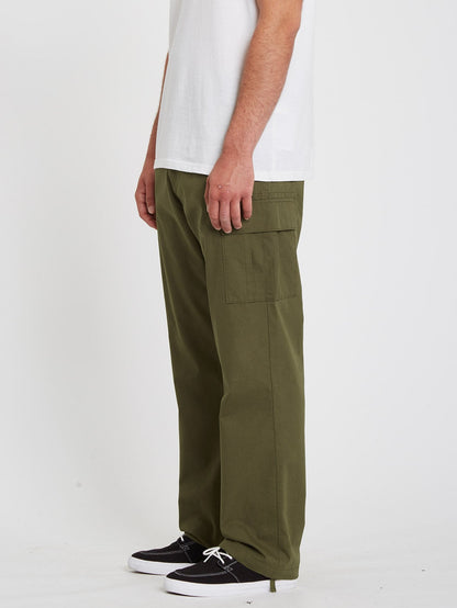 March Cargo Slub Trousers - MILITARY