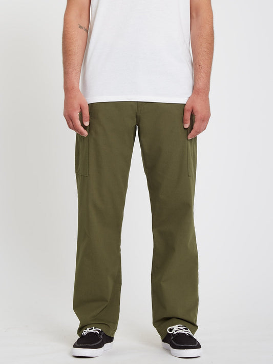 March Cargo Slub Trousers - MILITARY