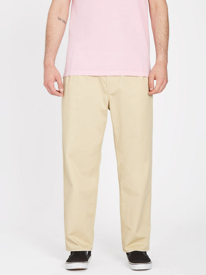 Pleated Chino Trousers - ALMOND